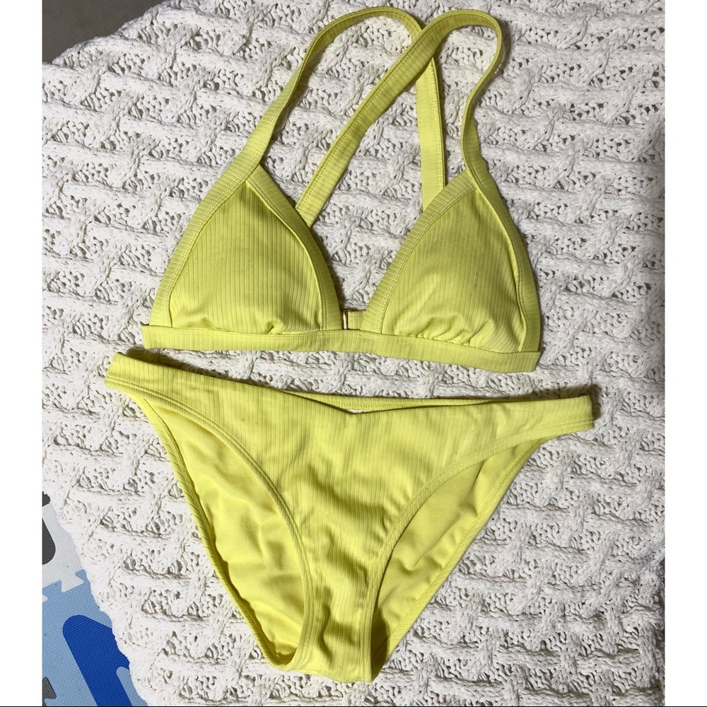 Yellow Ribbed Bikini - Picture 3 of 3